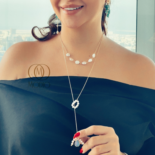 Long double layers necklace