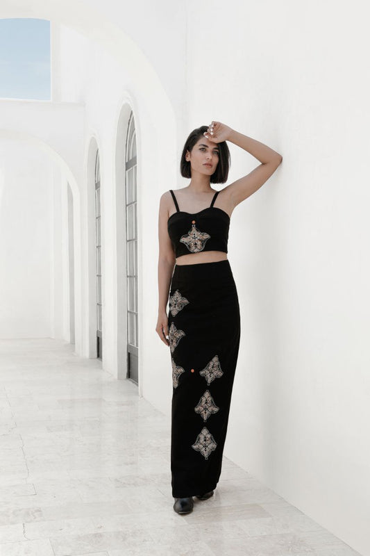 Hand-painted maxi skirt(Safavi)
