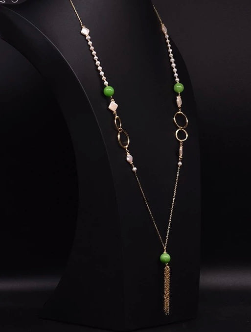 Long jade necklace