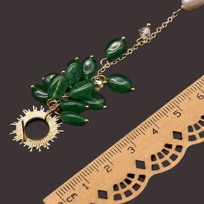 Long jade earrings