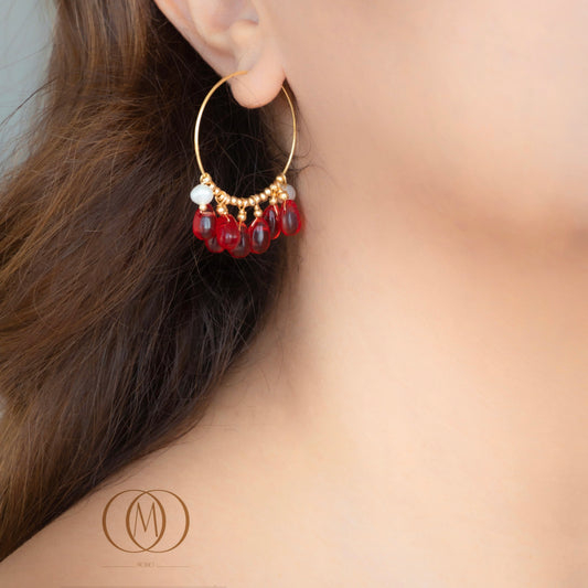 Red tassel earrings