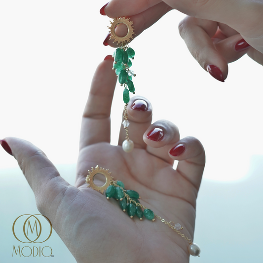 Long jade earrings