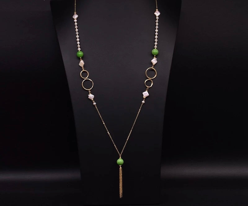 Long jade necklace