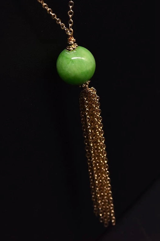 Long jade necklace