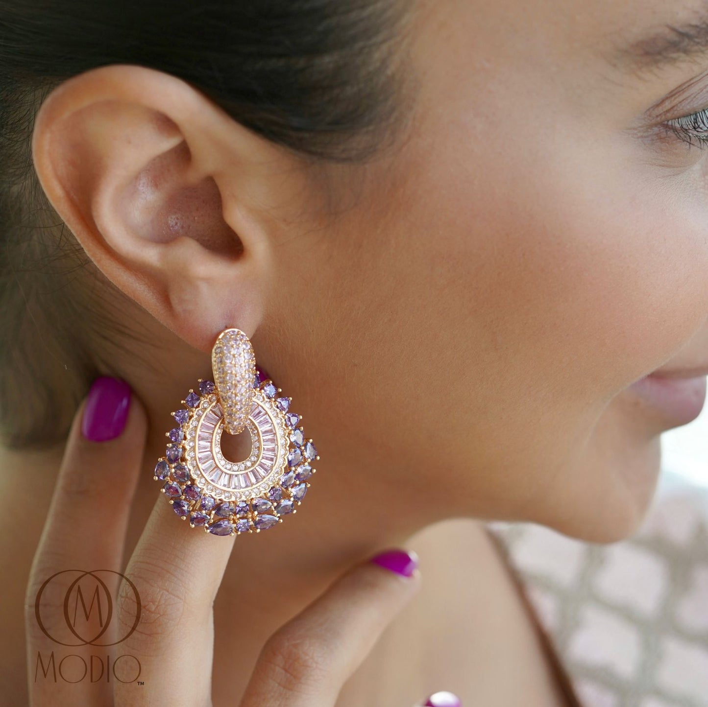 2in1 zirconia earrings