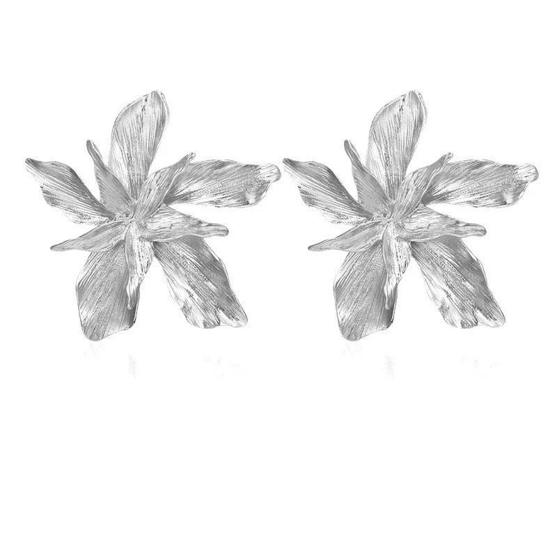 Large flower earrings