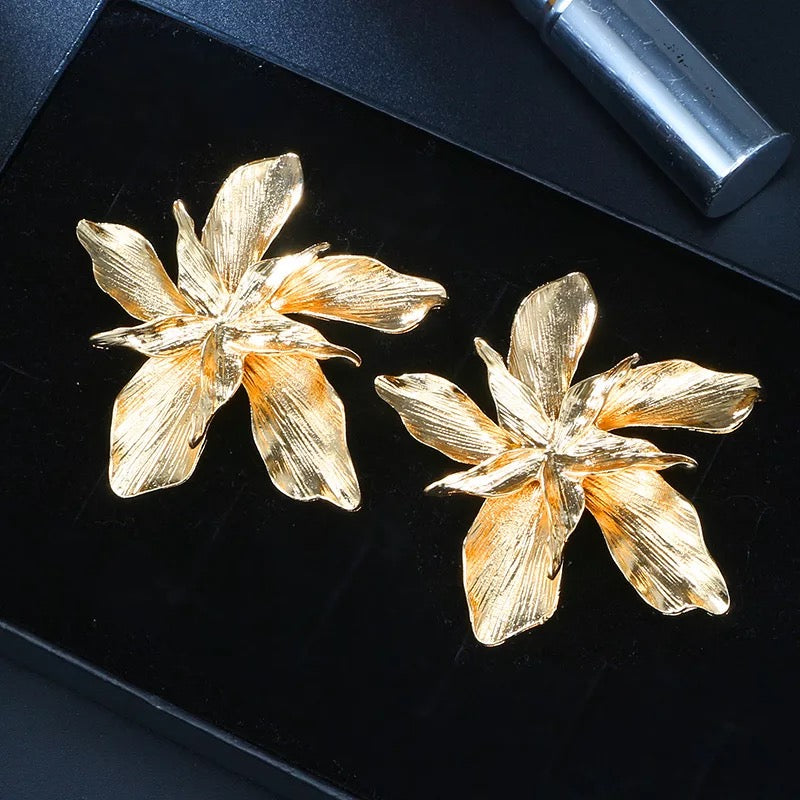 Large flower earrings